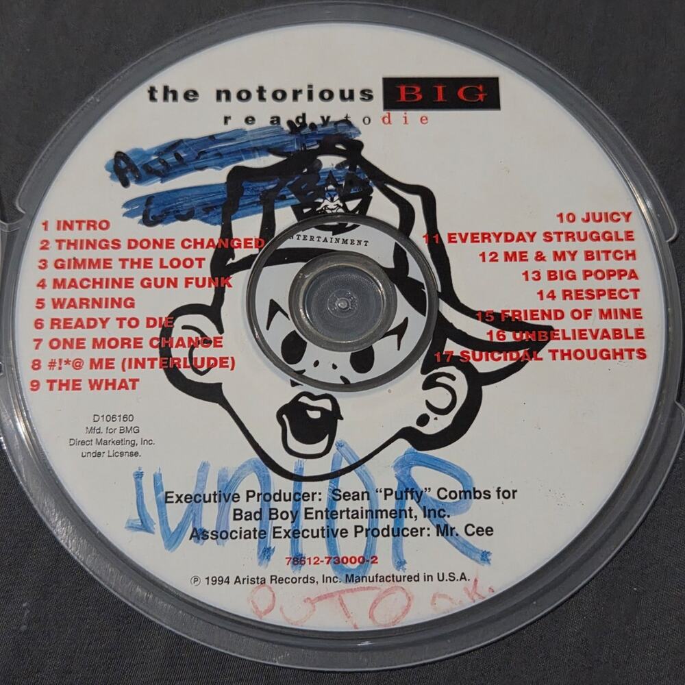 Vtg 1994 The Notorious B.I.G Ready to Die CD Rap Hip Hop